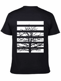 Stripped Tree Graphic Tee - Black