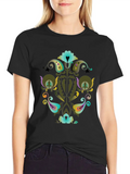 Abstract Floral Design Art Classic Cotton Tee – Unisex Comfort For Any Season