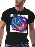 Abstract Holographic Gradient Futuristic Classic Cotton Tee – Unisex Comfort For Any Season