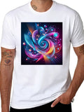Abstract Holographic Gradient Futuristic Classic Cotton Tee – Unisex Comfort For Any Season