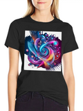 Abstract Holographic Gradient Futuristic Classic Cotton Tee – Unisex Comfort For Any Season