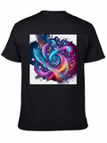 Abstract Holographic Gradient Futuristic Classic Cotton Tee – Unisex Comfort For Any Season