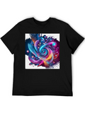 Abstract Holographic Gradient Futuristic Classic Cotton Tee – Unisex Comfort For Any Season