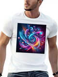 Abstract Holographic Gradient Futuristic Classic Cotton Tee – Unisex Comfort For Any Season