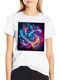 Abstract Holographic Gradient Futuristic Classic Cotton Tee – Unisex Comfort For Any Season