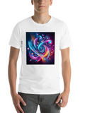 Abstract Holographic Gradient Futuristic Classic Cotton Tee – Unisex Comfort For Any Season