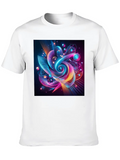 Abstract Holographic Gradient Futuristic Classic Cotton Tee – Unisex Comfort For Any Season