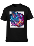 Abstract Holographic Gradient Futuristic Classic Cotton Tee – Unisex Comfort For Any Season