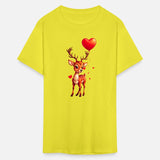 Adorable deer with heart shaped balloon.
