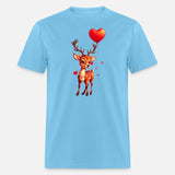 Adorable deer with heart shaped balloon.