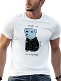 Adorable Sweet Cartoon Dogtor Blue Trust Me Classic Cotton Tee – Unisex Comfort For Any Season