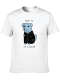 Adorable Sweet Cartoon Dogtor Blue Trust Me Classic Cotton Tee – Unisex Comfort For Any Season