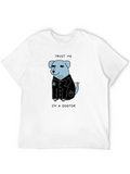 Adorable Sweet Cartoon Dogtor Blue Trust Me Classic Cotton Tee – Unisex Comfort For Any Season