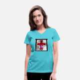 AI Generated Art- Stained Glass of Cross in Red