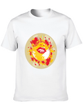 Abstract Lips Graphic Print Black T-Shirt