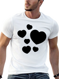 Heart Patterned Black T-Shirt