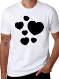 Heart Patterned Black T-Shirt