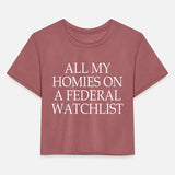 all my homies on a federal watchlist