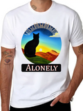 Alonely Cat T-shirt Classic Cotton Tee – Unisex Comfort For Any Season
