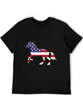 American Flag Horse Happy 4th Of July Classic Cotton Tee – Unisex Comfort For Any Season