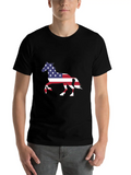 American Flag Horse Happy 4th Of July Classic Cotton Tee – Unisex Comfort For Any Season