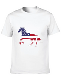 American Flag Horse Happy 4th Of July Classic Cotton Tee – Unisex Comfort For Any Season