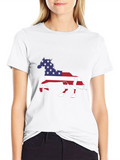 American Flag Horse Happy 4th Of July Classic Cotton Tee – Unisex Comfort For Any Season
