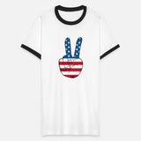 American Flag Peace Sign Hand, Fourth of July