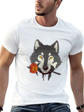Animal Romantic Wolf Classic Cotton Tee – Unisex Comfort For Any Season
