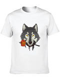 Animal Romantic Wolf Classic Cotton Tee – Unisex Comfort For Any Season