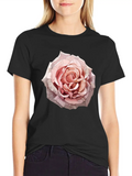 Anime Pink Rose Flower Classic Cotton Tee – Unisex Comfort For Any Season