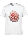 Anime Pink Rose Flower Classic Cotton Tee – Unisex Comfort For Any Season