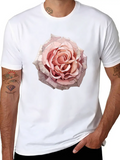 Anime Pink Rose Flower Classic Cotton Tee – Unisex Comfort For Any Season