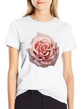 Anime Pink Rose Flower Classic Cotton Tee – Unisex Comfort For Any Season