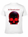 AI Revolution Skull Graphic Tee - Black