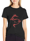 Asian Dragon Calligraphy Wave Symbol Classic Cotton Tee – Unisex Comfort For Any Season