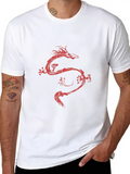 Asian Dragon Calligraphy Wave Symbol Classic Cotton Tee – Unisex Comfort For Any Season