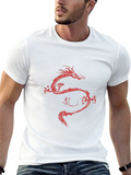 Asian Dragon Calligraphy Wave Symbol Classic Cotton Tee – Unisex Comfort For Any Season