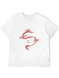 Asian Dragon Calligraphy Wave Symbol Classic Cotton Tee – Unisex Comfort For Any Season