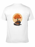 Autumn Tree Orange On Rock Classic Cotton Tee – Unisex Comfort For Any Season