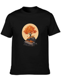 Autumn Tree Orange On Rock Classic Cotton Tee – Unisex Comfort For Any Season