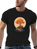 Autumn Tree Orange On Rock Classic Cotton Tee – Unisex Comfort For Any Season