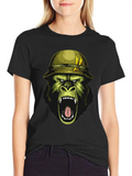 Gorilla Soldier Graphic Tee - Black