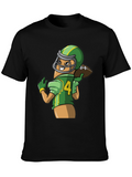 Funny Football Sausage Graphic Tee - Black