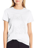 Cool Owl Graphic Tee - Black Cotton T-Shirt