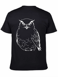 Cool Owl Graphic Tee - Black Cotton T-Shirt