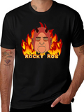 Rocky Rob Devil Flame Graphic Black T-Shirt