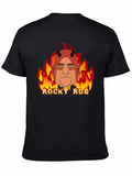 Rocky Rob Devil Flame Graphic Black T-Shirt