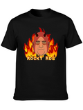 Rocky Rob Devil Flame Graphic Black T-Shirt