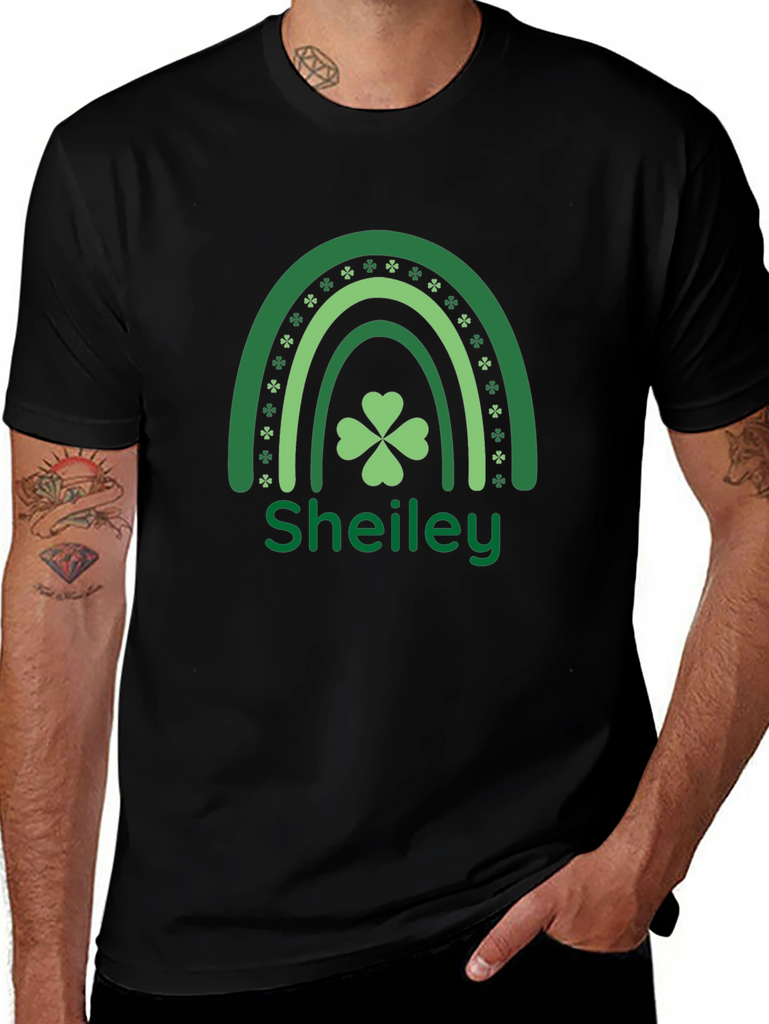 St. Patricks Day Shamrock Rainbow Personalized T-Shirt